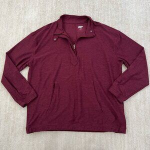 Lands End Quarter Zip Up Pullover Long Sleeve Shirt Top XL/18